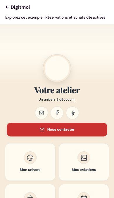 Extrait de la démonstration Digitmoi Artiste et créateur