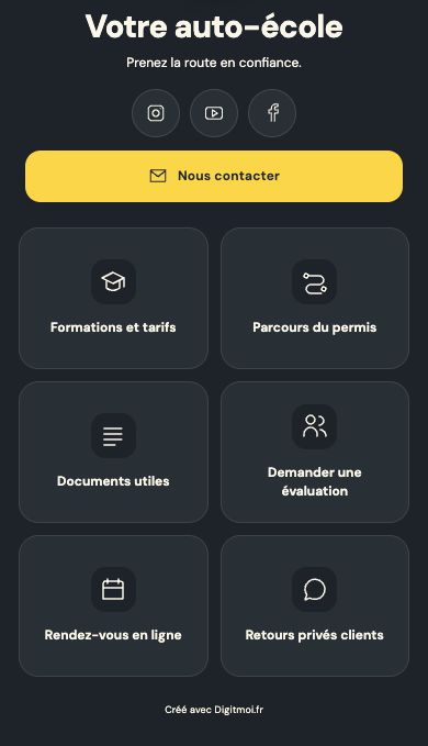 Extrait de la démonstration Digitmoi Auto-école et moniteur