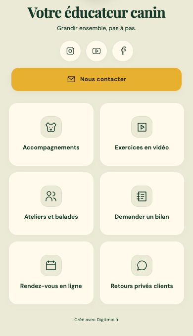 Extrait de la démonstration Digitmoi Éducateur canin