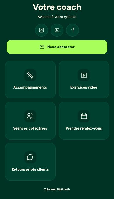 Extrait de la démonstration Digitmoi Coach sportif