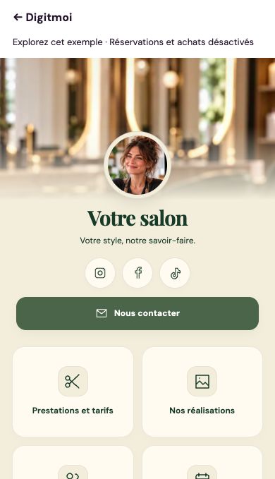Démonstration salon : prestations et tarifs, réalisations, équipe et rendez-vous