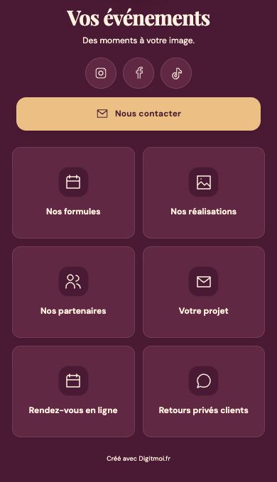 Extrait de la démonstration Digitmoi Organisateur d’événements