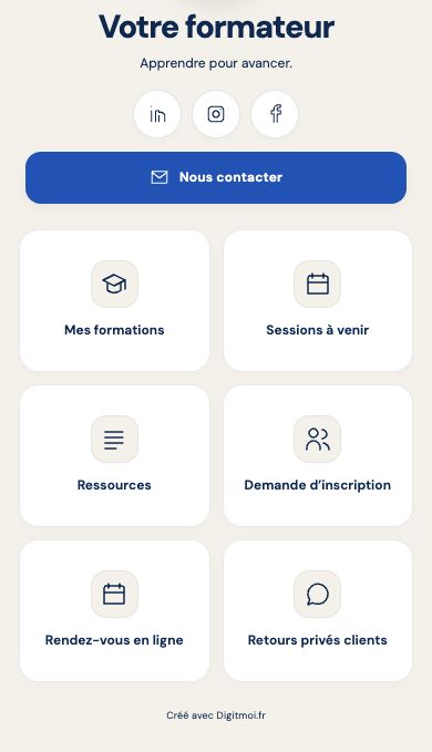 Extrait de la démonstration Digitmoi Formateur indépendant