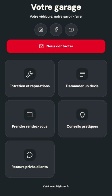 Extrait de la démonstration Digitmoi Garagiste