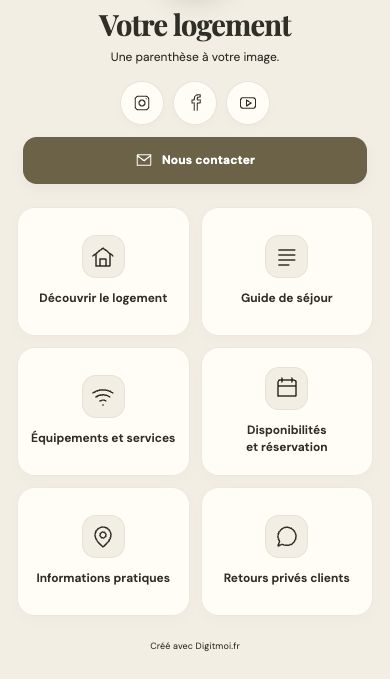 Extrait de la démonstration Digitmoi Location courte durée